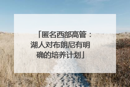 匿名西部高管：湖人对布朗尼有明确的培养计划