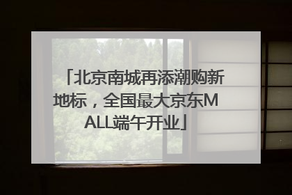北京南城再添潮购新地标，全国最大京东MALL端午开业