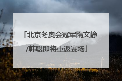 北京冬奥会冠军隋文静/韩聪即将重返赛场