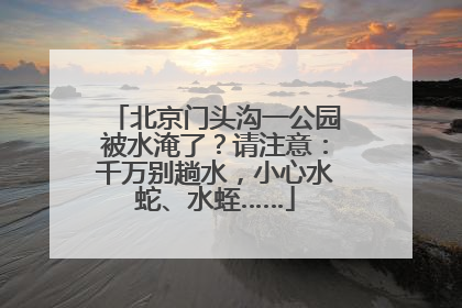 北京门头沟一公园被水淹了？请注意：千万别趟水，小心水蛇、水蛭……