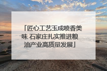 匠心工艺玉成喷香美味 石家庄扎实推进粮油产业高质量发展