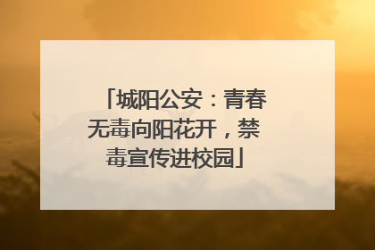 城阳公安：青春无毒向阳花开，禁毒宣传进校园