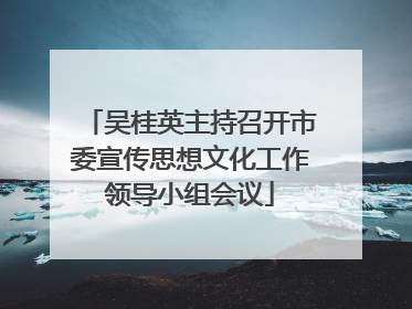 吴桂英主持召开市委宣传思想文化工作领导小组会议