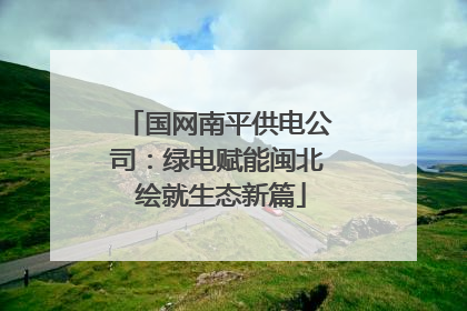 国网南平供电公司：绿电赋能闽北 绘就生态新篇