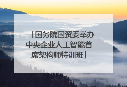 国务院国资委举办中央企业人工智能首席架构师特训班