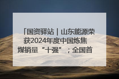 国资驿站｜山东能源荣获2024年度中国炼焦煤销量“十强”；全国首例铁路盖上智慧物流园钢结构主体完工