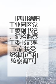四川绵阳工业园区党工委副书记、纪检监察工委书记李玉琼 接受纪律审查和监察调查