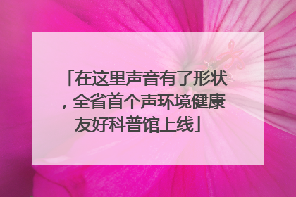 在这里声音有了形状，全省首个声环境健康友好科普馆上线