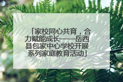 家校同心共育，合力赋能成长——岳西县包家中心学校开展系列家庭教育活动