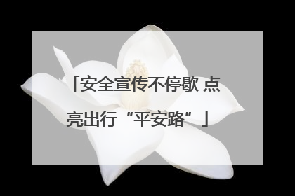 安全宣传不停歇 点亮出行“平安路”