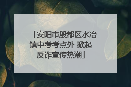 安阳市殷都区水冶镇中考考点外 掀起反诈宣传热潮