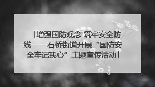 增强国防观念 筑牢安全防线——石桥街道开展“国防安全牢记我心”主题宣传活动