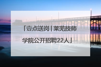 壹点送岗│莱芜技师学院公开招聘22人