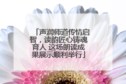 声润师道传情启智，读韵匠心铸魂育人 这场朗读成果展示顺利举行