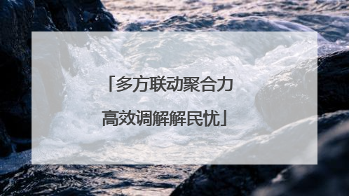 多方联动聚合力 高效调解解民忧