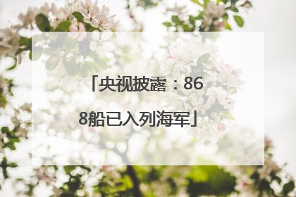 央视披露：868船已入列海军