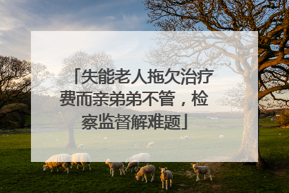 失能老人拖欠治疗费而亲弟弟不管，检察监督解难题