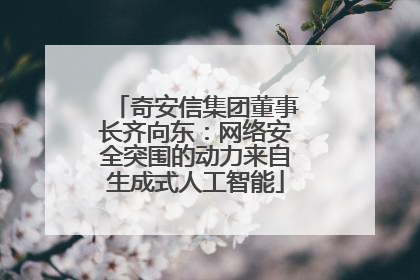 奇安信集团董事长齐向东：网络安全突围的动力来自生成式人工智能