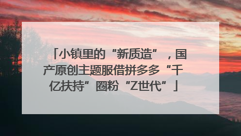 小镇里的“新质造”，国产原创主题服借拼多多“千亿扶持”圈粉“Z世代”
