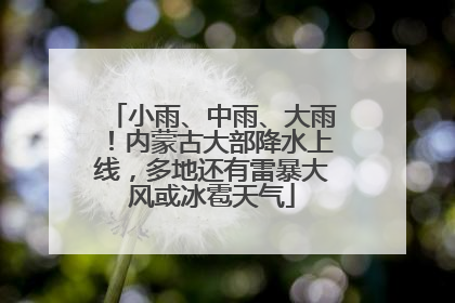 小雨、中雨、大雨！内蒙古大部降水上线，多地还有雷暴大风或冰雹天气