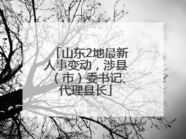 山东2地最新人事变动，涉县（市）委书记、代理县长