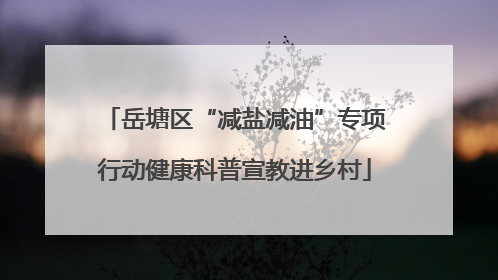 岳塘区“减盐减油”专项行动健康科普宣教进乡村