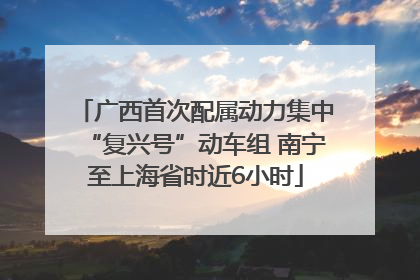 广西首次配属动力集中“复兴号”动车组 南宁至上海省时近6小时