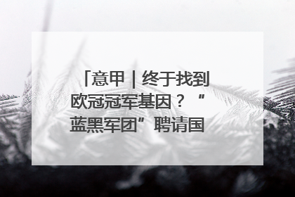 意甲｜终于找到欧冠冠军基因？“蓝黑军团”聘请国米名宿齐沃执教