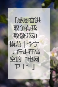 感恩奋进 双争有我·致敬劳动模范｜李宁：行走在高空的“电网卫士”