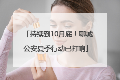 持续到10月底！聊城公安夏季行动已打响
