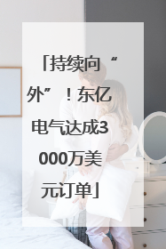 持续向“外”！东亿电气达成3000万美元订单
