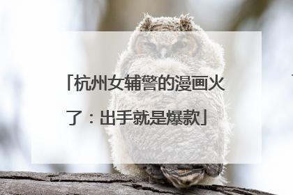 杭州女辅警的漫画火了：出手就是爆款