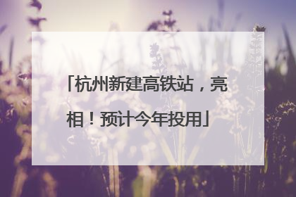 杭州新建高铁站，亮相！预计今年投用