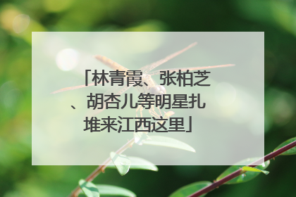 林青霞、张柏芝、胡杏儿等明星扎堆来江西这里