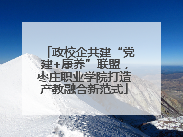 政校企共建“党建+康养”联盟，枣庄职业学院打造产教融合新范式