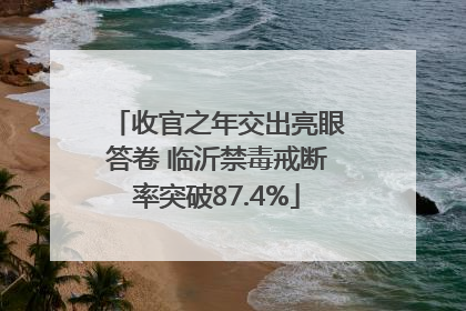 收官之年交出亮眼答卷 临沂禁毒戒断率突破87.4%