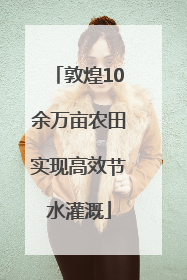 敦煌10余万亩农田实现高效节水灌溉