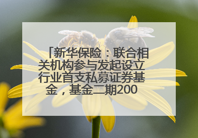 新华保险：联合相关机构参与发起设立行业首支私募证券基金，基金二期200亿元已募集完毕