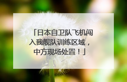 日本自卫队飞机闯入我舰队训练区域，中方现场处置！