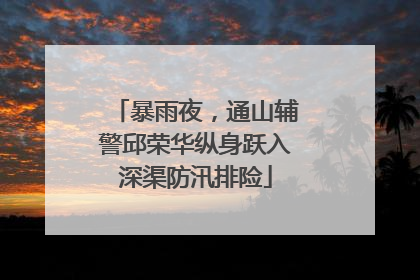 暴雨夜，通山辅警邱荣华纵身跃入深渠防汛排险