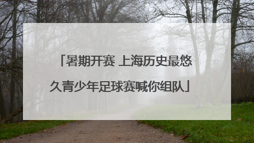 暑期开赛 上海历史最悠久青少年足球赛喊你组队