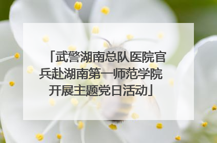 武警湖南总队医院官兵赴湖南第一师范学院开展主题党日活动