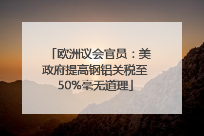 欧洲议会官员：美政府提高钢铝关税至50%毫无道理