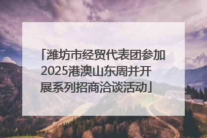 潍坊市经贸代表团参加2025港澳山东周并开展系列招商洽谈活动