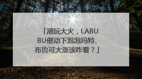 潮玩大火，LABUBU催动下泡泡玛特、布鲁可大涨该咋看？