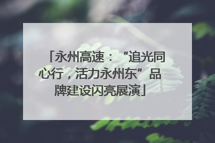 永州高速：“追光同心行，活力永州东”品牌建设闪亮展演