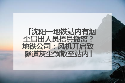 沈阳一地铁站内有烟尘冒出人员捂鼻撤离？地铁公司：风机开启致隧道灰尘飘散至站内