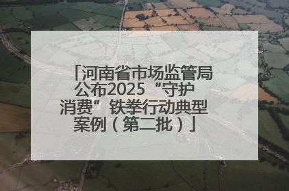 河南省市场监管局公布2025“守护消费”铁拳行动典型案例（第二批）