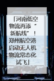 河南低空物流再添“新航线”！郑州航空港启动无人机物流常态化试飞