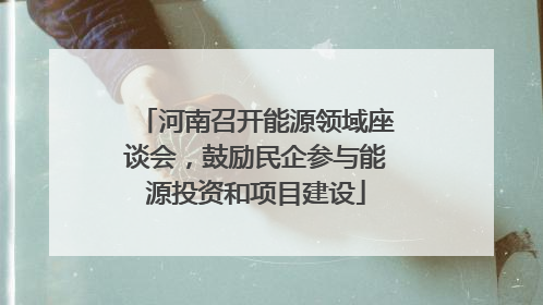 河南召开能源领域座谈会，鼓励民企参与能源投资和项目建设